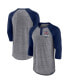 Фото #1 товара Men's Heathered Gray, Navy Minnesota Twins Iconic Above Heat Speckled Raglan Henley 3/4 Sleeve T-shirt