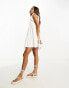 Фото #2 товара River Island tiered smock mini dress in white