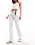 Фото #5 товара Monki Wakumi low waisted boot cut jeans in light bleach blue wash