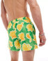 ASOS DESIGN swim shorts in short length in green floral print