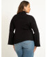 Plus Size Flare Sleeve Turtleneck Sweater