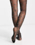 Фото #4 товара ASOS DESIGN 30 denier glitter star tights in black and silver