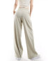 Фото #2 товара Pull&Bear wide leg double pleat tailored trouser in stone