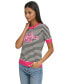 Фото #3 товара Women's Striped Crewneck Logo Sweater