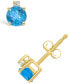 Фото #2 товара Cерьги Macy's Blue Topaz and Diamond Stud