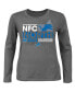 ფოტო #1 პროდუქტის Women's Heather Charcoal Detroit Lions 2023 NFC North Division Champions Plus Size Conquer Long Sleeve Scoop Neck T-shirt
