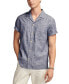 Фото #1 товара Men's Tropical Leaf Jacquard Short Sleeve Camp Collar Shirt