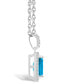 ფოტო #3 პროდუქტის Topaz (2 ct. t.w.) and Lab Grown Sapphire (1/5 ct. t.w.) Halo Pendant Necklace in 10K White Gold