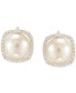 Cultured Freshwater Pearl (7mm) & Diamond (1/6 ct. t.w.) Halo Stud Earrings in 14k Gold