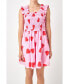 ფოტო #1 პროდუქტის Women's Heart Shape Smocked Mini Dress