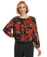 Women's Long Sleeve Printed Chiffon Blouse