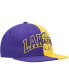 Фото #4 товара Men's Purple, Gold Los Angeles Lakers Half and Half Snapback Hat