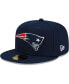 Фото #4 товара Men's Navy New England Patriots Patch Up Super Bowl XXXVI 59FIFTY Fitted Hat