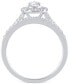 ფოტო #3 პროდუქტის Diamond Pear-Cut Halo Bridal Set (1 ct. t.w.) in 14k White Gold
