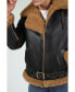 ფოტო #5 პროდუქტის Men's Aviator Jacket, Silky Brown with Ginger Curly Wool