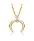 Kids 14k Yellow Gold Plated with Cubic Zirconia Crescent Horn Pendant Necklace