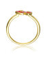 ფოტო #2 პროდუქტის Kid s 14K Gold Plated Double Heart Kids Stack Ring