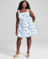 Фото #1 товара Plus Size Floral-Print Corset Mini Dress, Created for Macy's