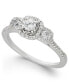 ფოტო #1 პროდუქტის Diamond Triple Halo Engagement Ring (1/2 ct. t.w.) in 14k White Gold