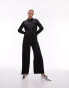 Фото #2 товара Topshop satin cargo jumpsuit in black