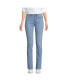 Фото #5 товара Petite Recover Mid Rise Straight Leg Blue Jeans