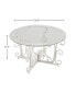 Фото #5 товара Sturdy Iron Leaf Coffee Table with Tempered Glass Top (White)