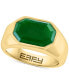 ფოტო #1 პროდუქტის EFFY® Men's Jade Octagon Ring in 14k Gold-Plated Sterling Silver