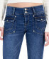 Фото #4 товара Juniors' Two-Button Low-Rise Flare-Leg Jeans