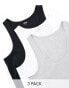 ASOS DESIGN 3 pack vests in multiple colours