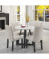 Фото #4 товара 5-Piece Dining Set with Marble-Inspired Table & Ergonomic Chairs