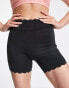 Фото #8 товара South Beach polyester scallop edge legging shorts in black