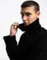 Фото #3 товара COLLUSION Unisex knitted ribbed oversized rollneck jumper in black