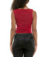 ფოტო #2 პროდუქტის Juniors' Glitter-Knit Scoop-Neck Shirred Top