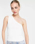 Фото #1 товара Pretty Lavish one shoulder rib knit top in cream