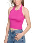 Фото #3 товара Women's Ribbed Embroidered-Logo Cropped Halter Top