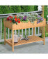 Фото #2 товара Elevated Natural Plant Stand Outdoor Flower Bed 8 Grid Box w/ Storage