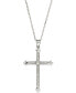 ფოტო #1 პროდუქტის Diamond Skinny Cross Pendant Necklace in 14k White Gold (1/6 ct. t.w.)
