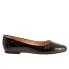 Фото #1 товара Trotters Estee T1556-619 Womens Burgundy Wide Leather Ballet Flats Shoes 8