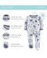 Blue Safari Footed Baby Sleepers for Boys, 3-Pack,