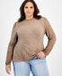 Фото #1 товара Plus Size Puffed-Shoulder Top