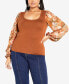 Фото #1 товара Plus Size May Soft Square Neck Sweater