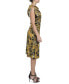 ფოტო #3 პროდუქტის Women's Printed Cowl-Neck Short-Sleeve Satin Dress