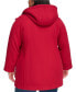 Women's Plus Size Hooded Button-Front Coat, Created for Macy's