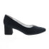 Фото #1 товара David Tate Creative Womens Black Narrow Leather Slip On Block Heels Shoes