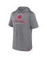 ფოტო #2 პროდუქტის Men's Heather Gray Wisconsin Badgers Modern Stack Hoodie T-shirt