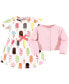 Фото #3 товара Baby Girls Baby Organic Cotton Dress and Cardigan, Popsicle