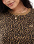 Levi's batwing logo cheetah print long sleeve t-shirt in brown