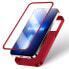 Etui pokrowiec do iPhone 13 Pro obudowa na tył i przód + szkło hartowane czerwony