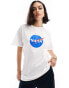 ASOS DESIGN oversized t-shirt with nasa licence graphic in white