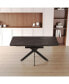 Extendable Black Dining Table: Modern Mid-Century Kitchen Table for 8-10